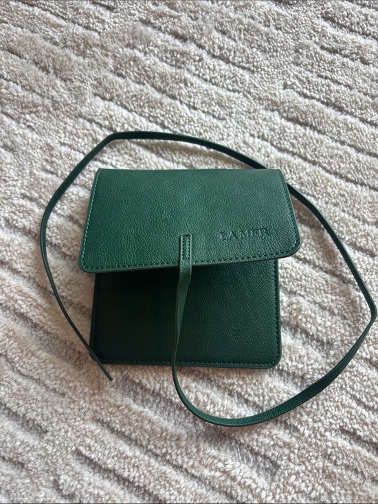 La Mer Handbags - La Mer Emerald Green Leather Pouch